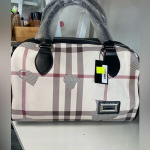 Plaid Barrel Style Bag #1